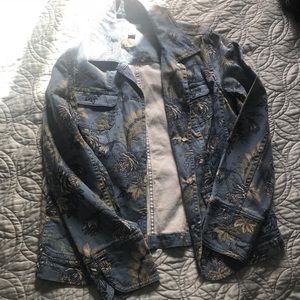 Floral denim jacket